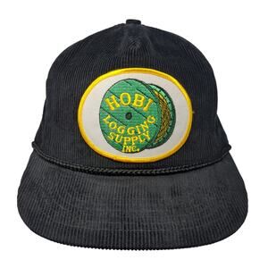 Hobi Logging Supply Inc. Snapback Rope Hat Black One Size Corduroy